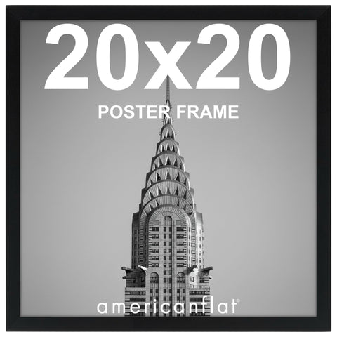 Americanflat front view of black 20x20 frame showcasing framed print and benefit of polished look