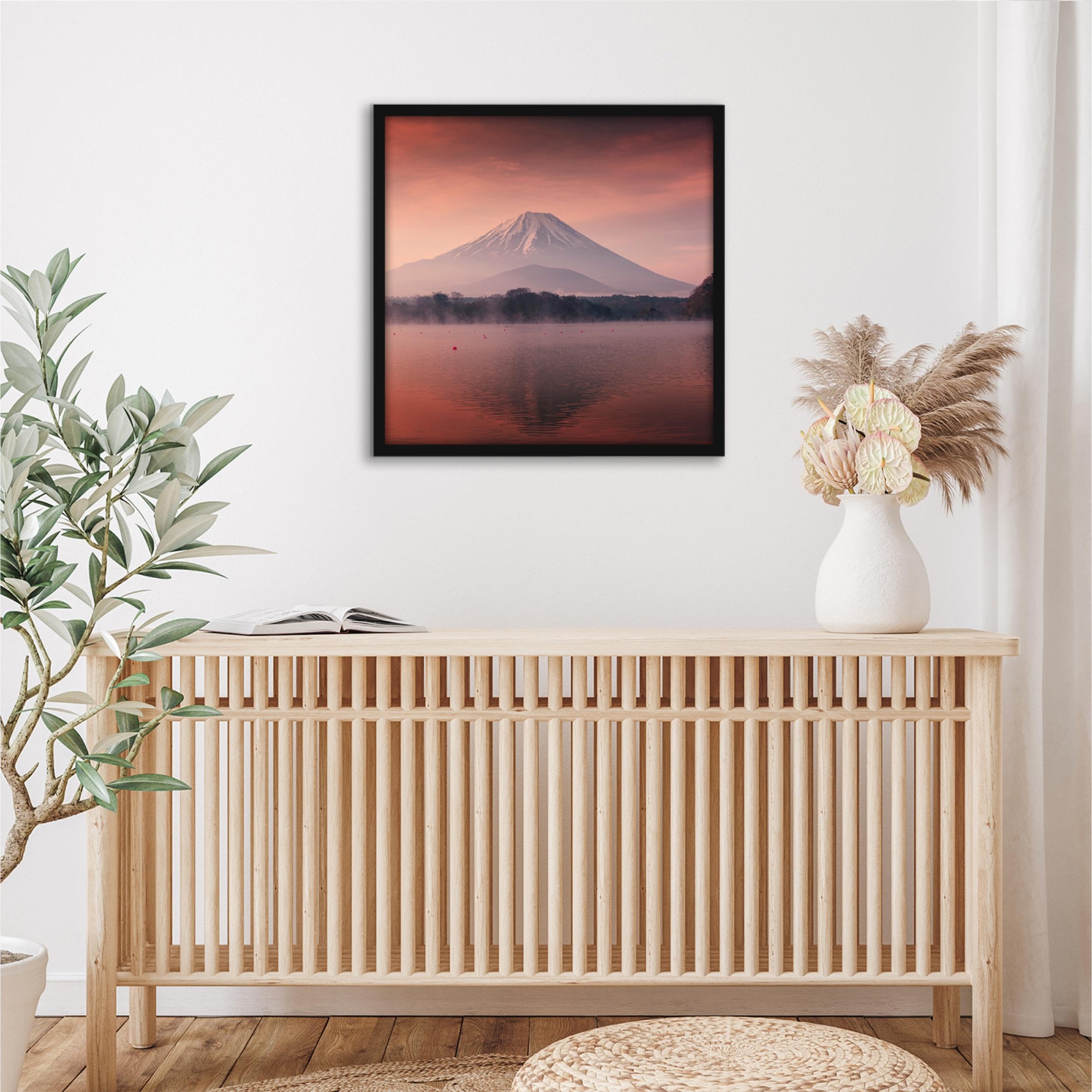 Americanflat frame in a living room setting adding modern gallery-style appeal
