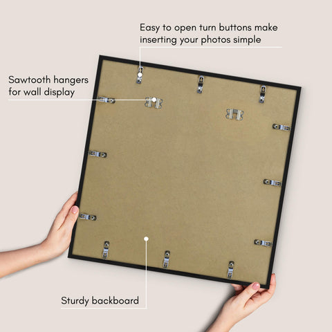 Americanflat frame beside ruler showing 20x20 scale for accurate sizing