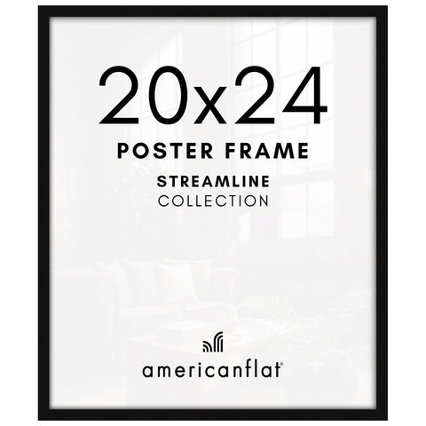 Americanflat front view of 20x24 black frame shows clean gallery look and easy display