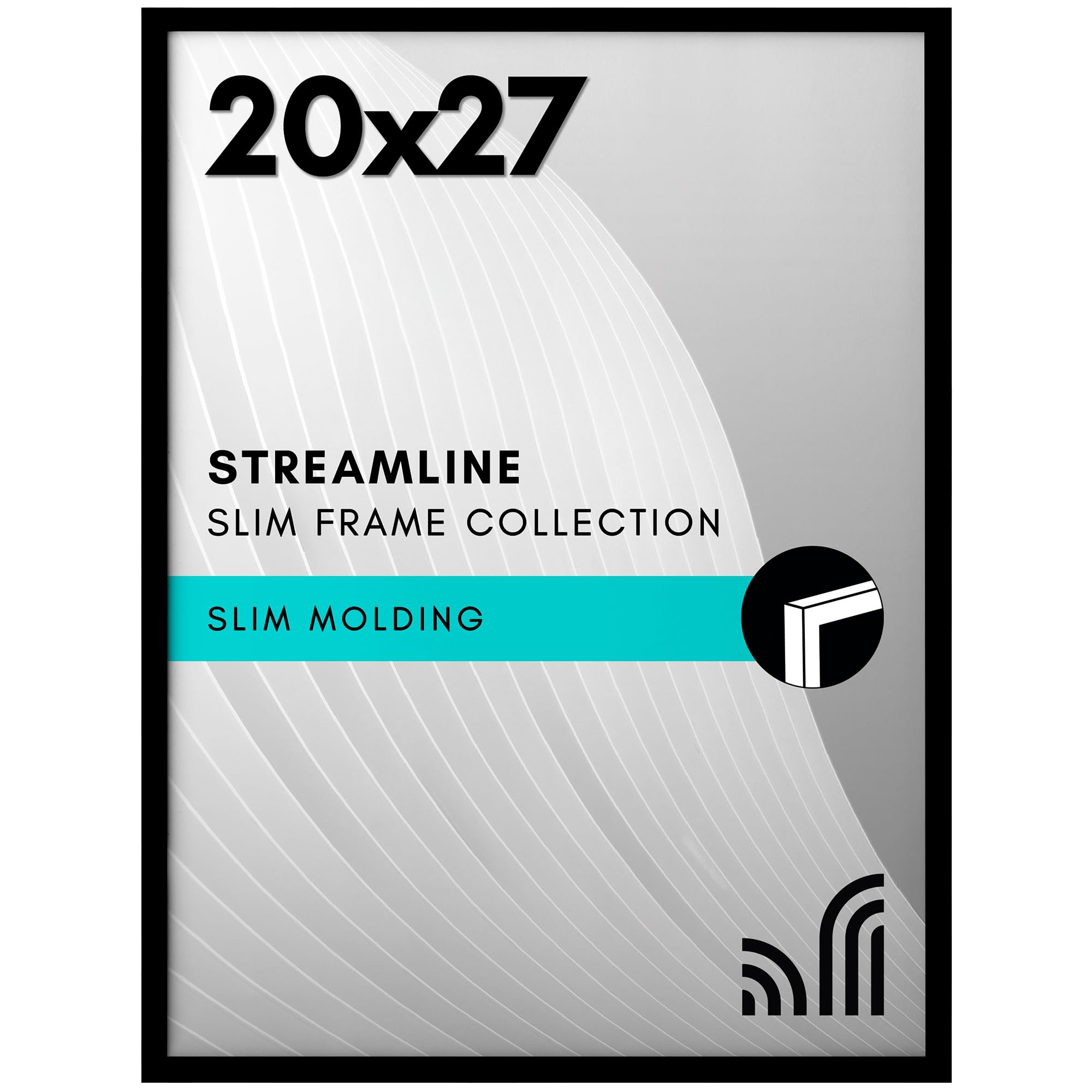 Americanflat 20x27 frame front view showing sleek black border and clean presentation