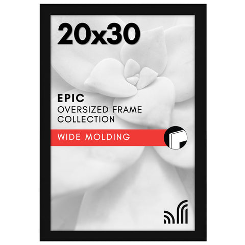 Americanflat 20x30 frame front view showing sleek black finish and gallery presence