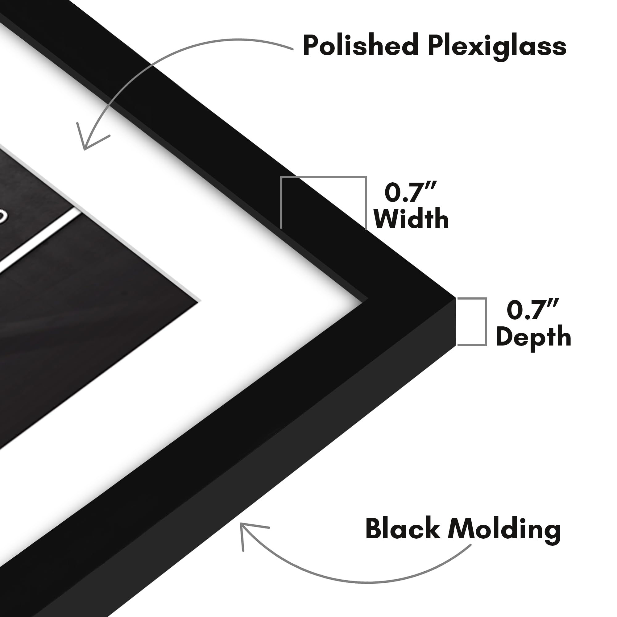 Americanflat framed poster with mat in place showing centered 20x28 display