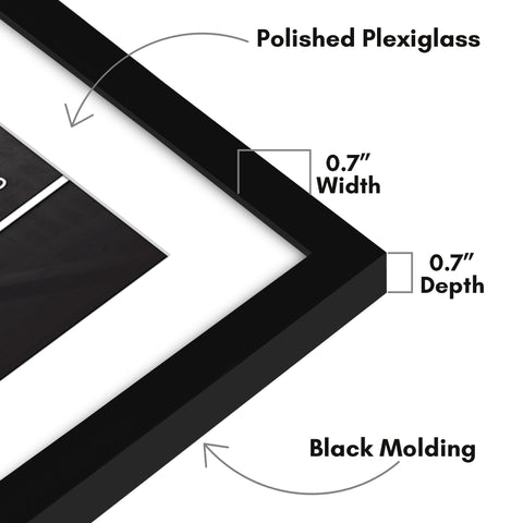 Americanflat framed poster with mat in place showing centered 20x28 display