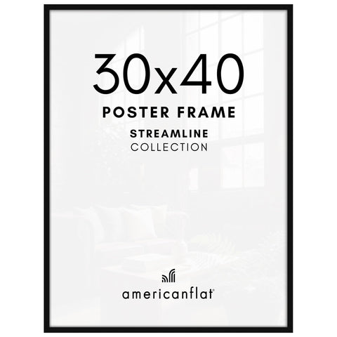 Americanflat front view of 30x40 black frame showing clean display and curb appeal