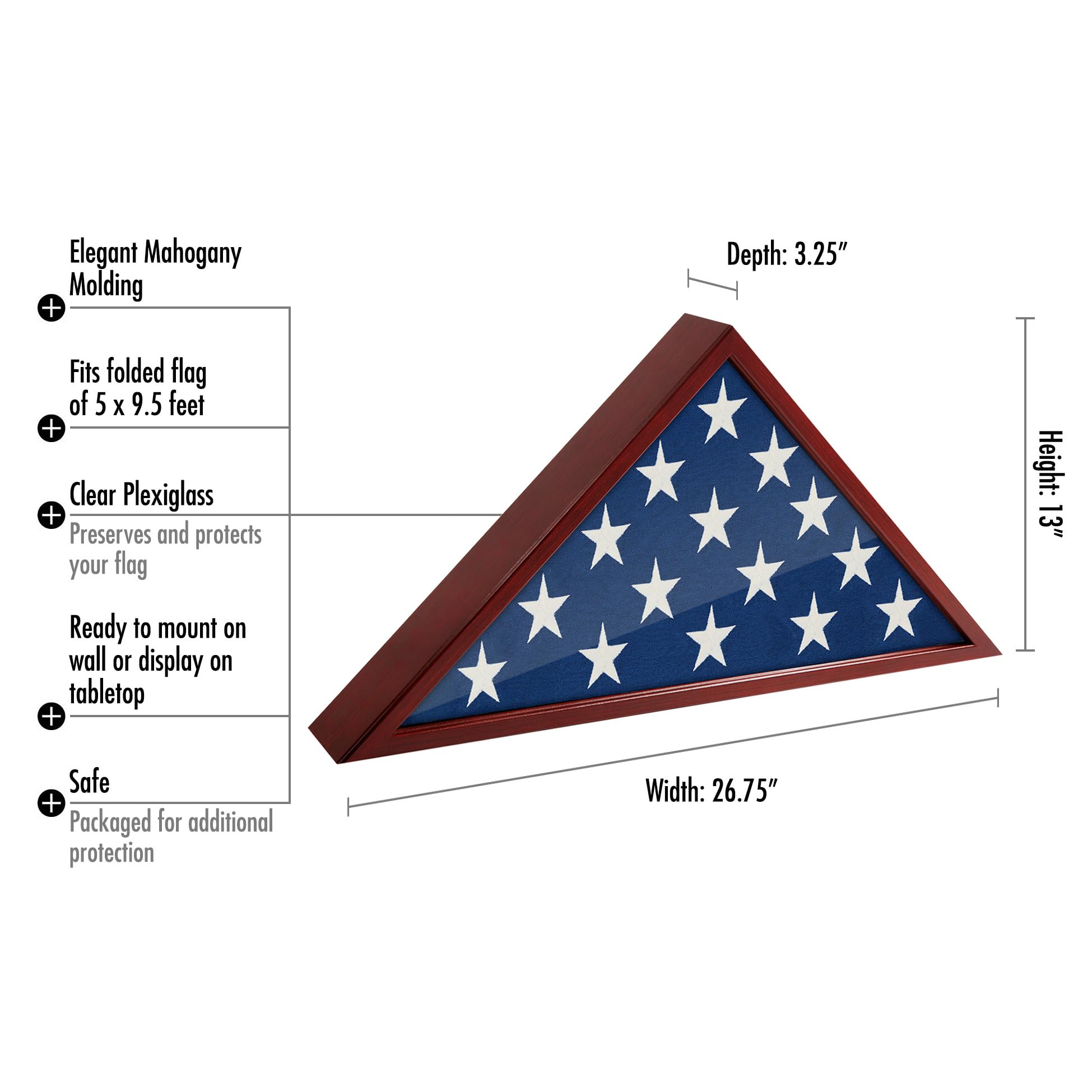 Americanflat angled profile close-up highlighting triangular silhouette and depth