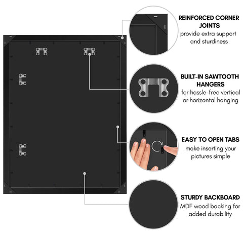 Americanflat back with hanging hardware showing included mounts and easy installation benefit