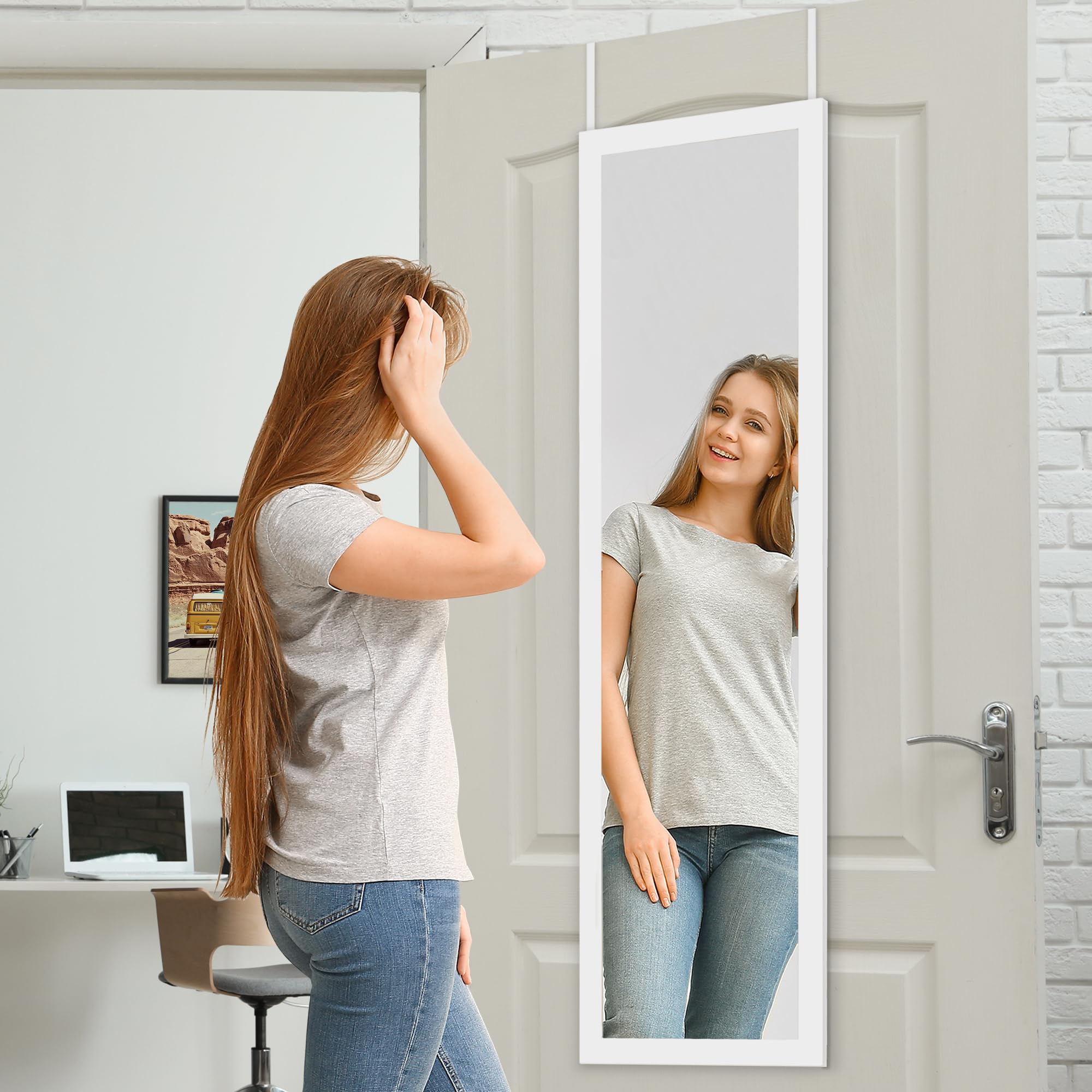 Americanflat mirror styled in bathroom showing light-enhancing and decor boost