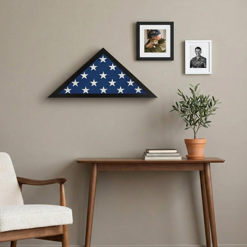 Americanflat flag case on tabletop illustrating easy tabletop placement option