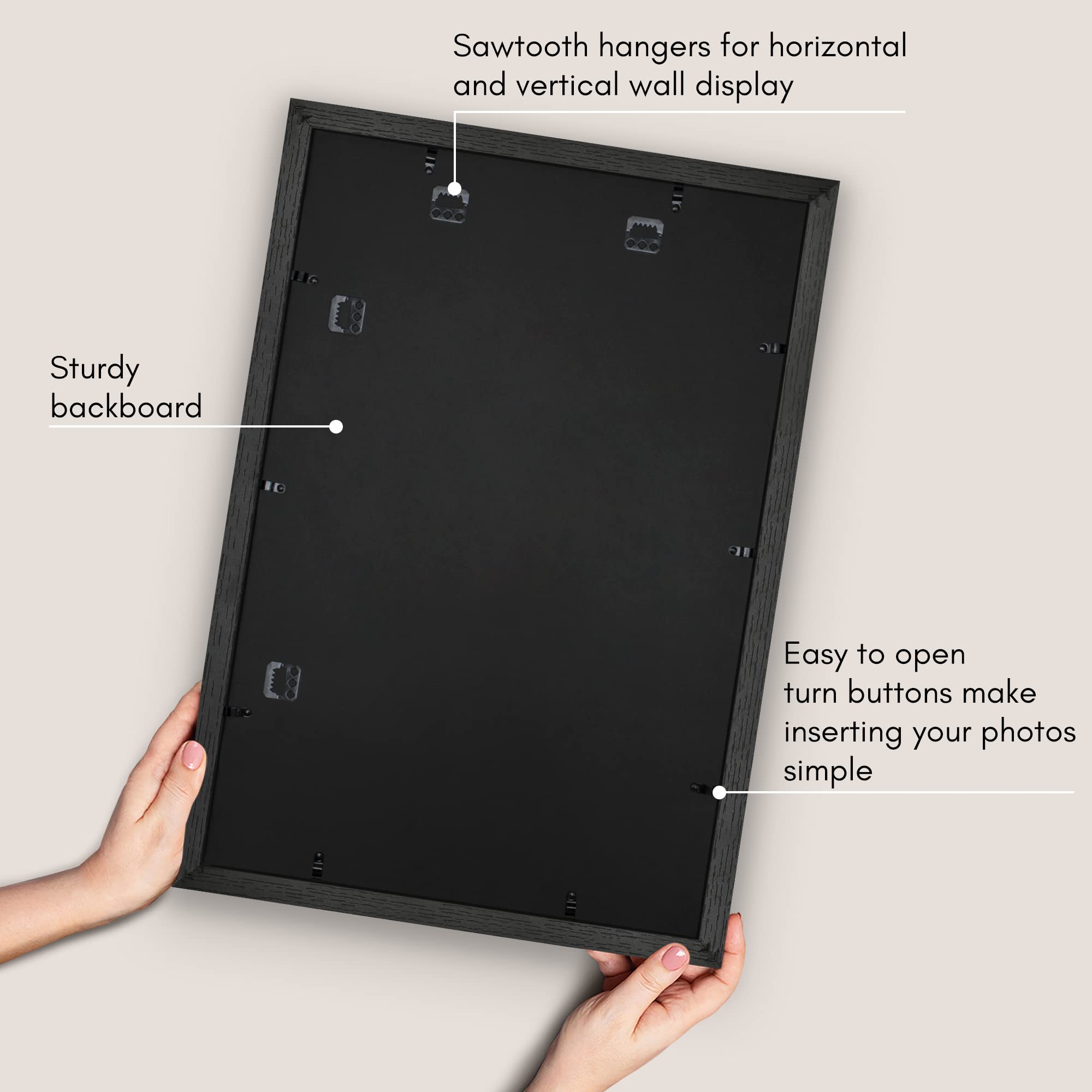 Americanflat frame back showing hanging hardware and easy-install advantage