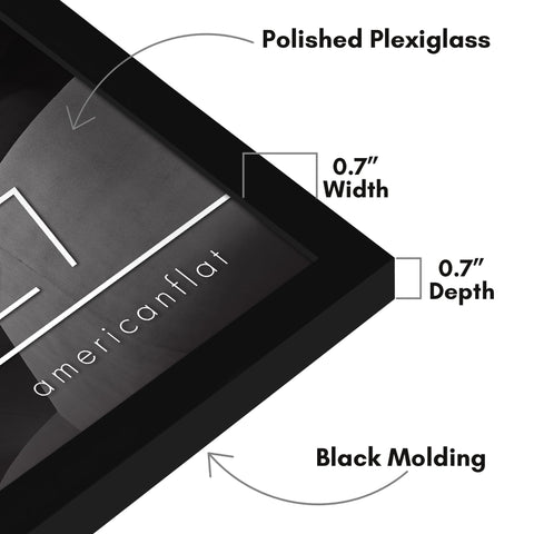 Americanflat frame plexiglass detail showing clear protective front for vibrant prints