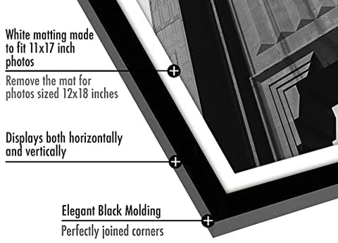 Americanflat frame with mat detail showing neat 11x17 display and centered artwork benefit