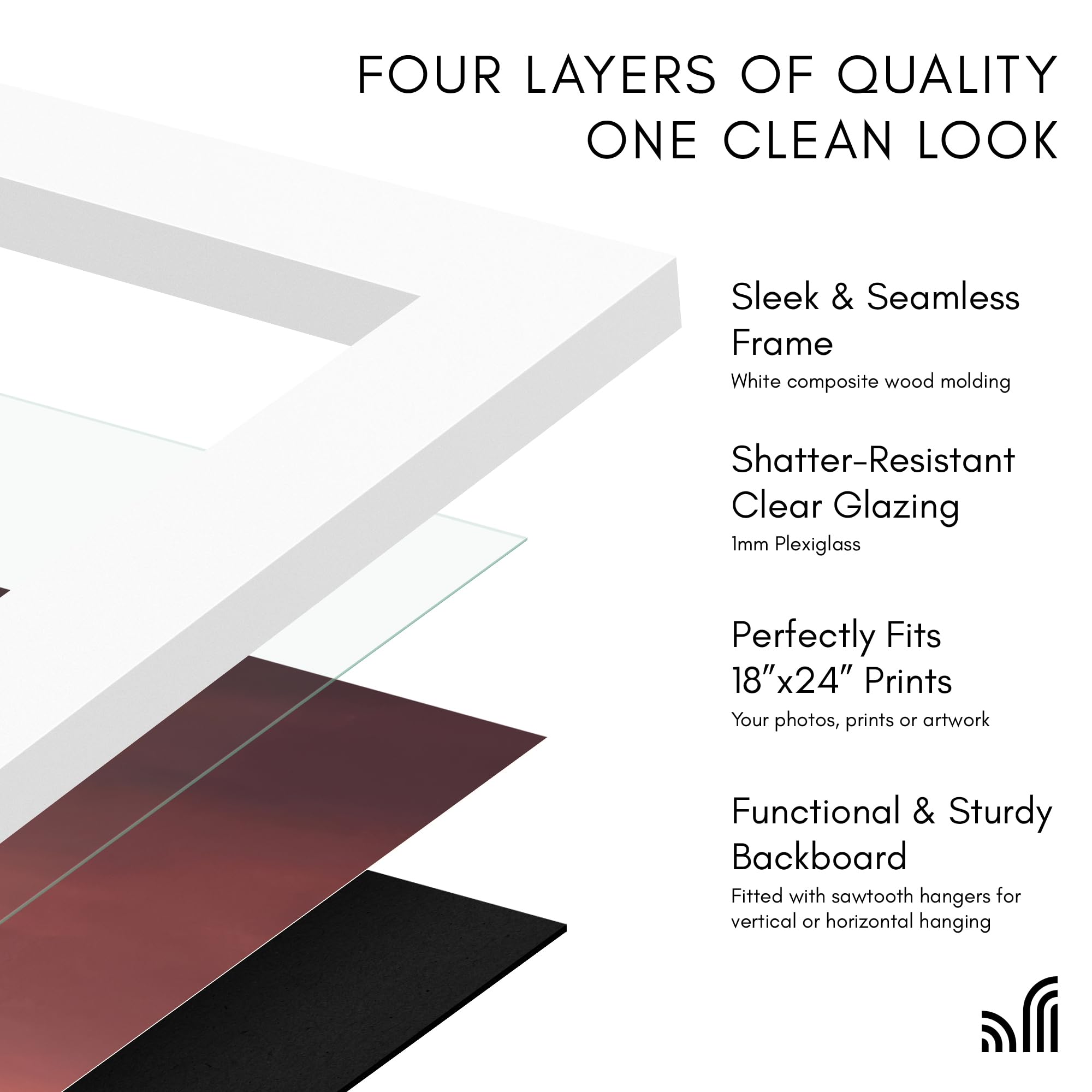 Americanflat frame in portrait orientation showing versatile horizontal or vertical use