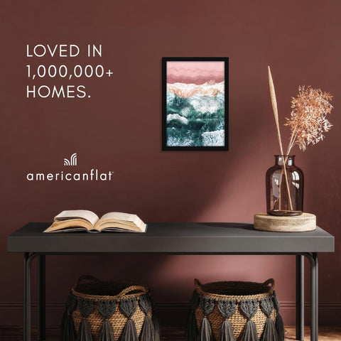 Americanflat framed art in living room setting adding cohesion and elevated decor