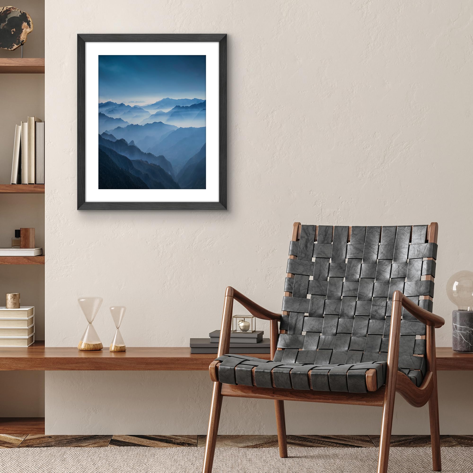 Americanflat framed poster in living room showing instant decor upgrade benefit