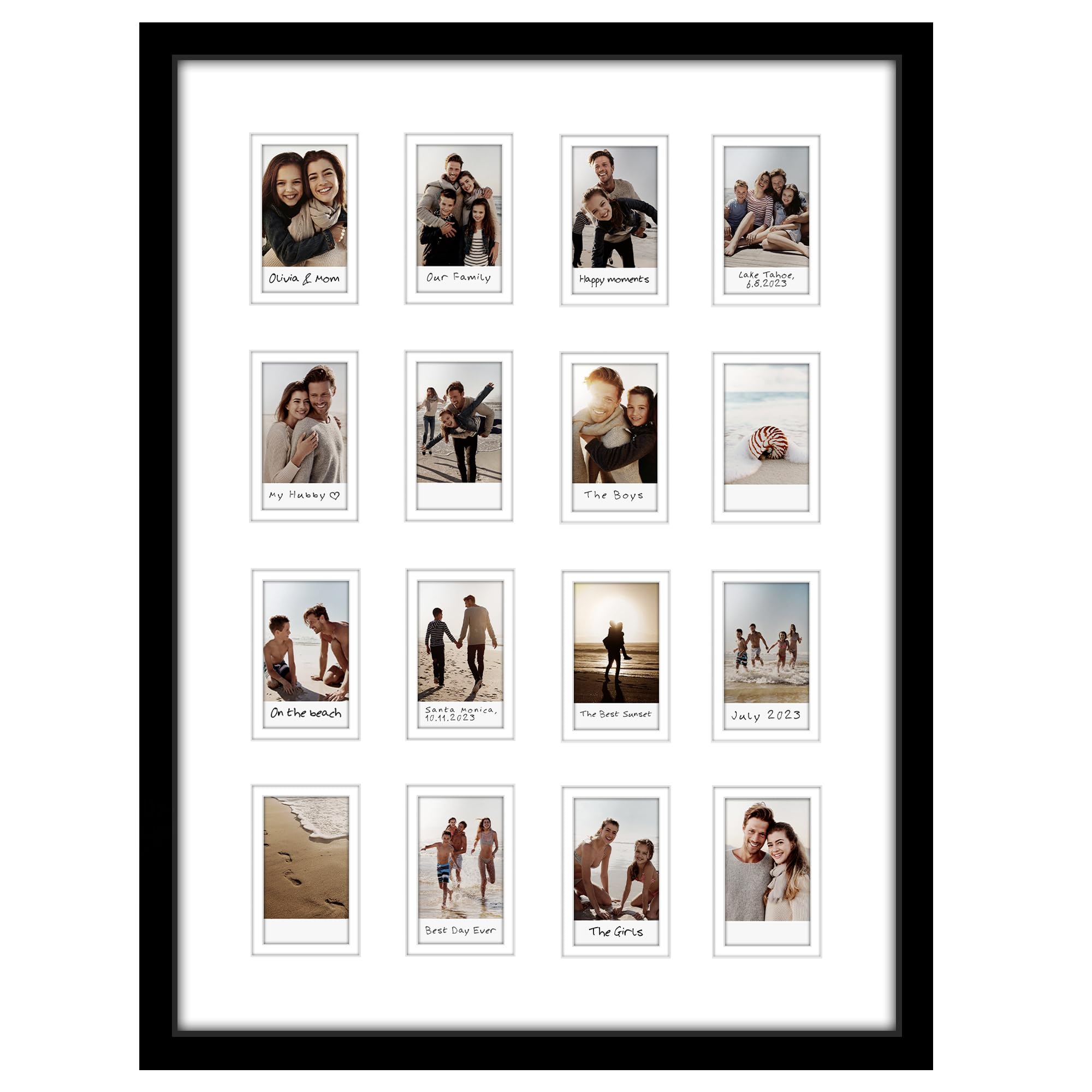 americanflat front view black grid showing 16 mini photos and neat display benefit