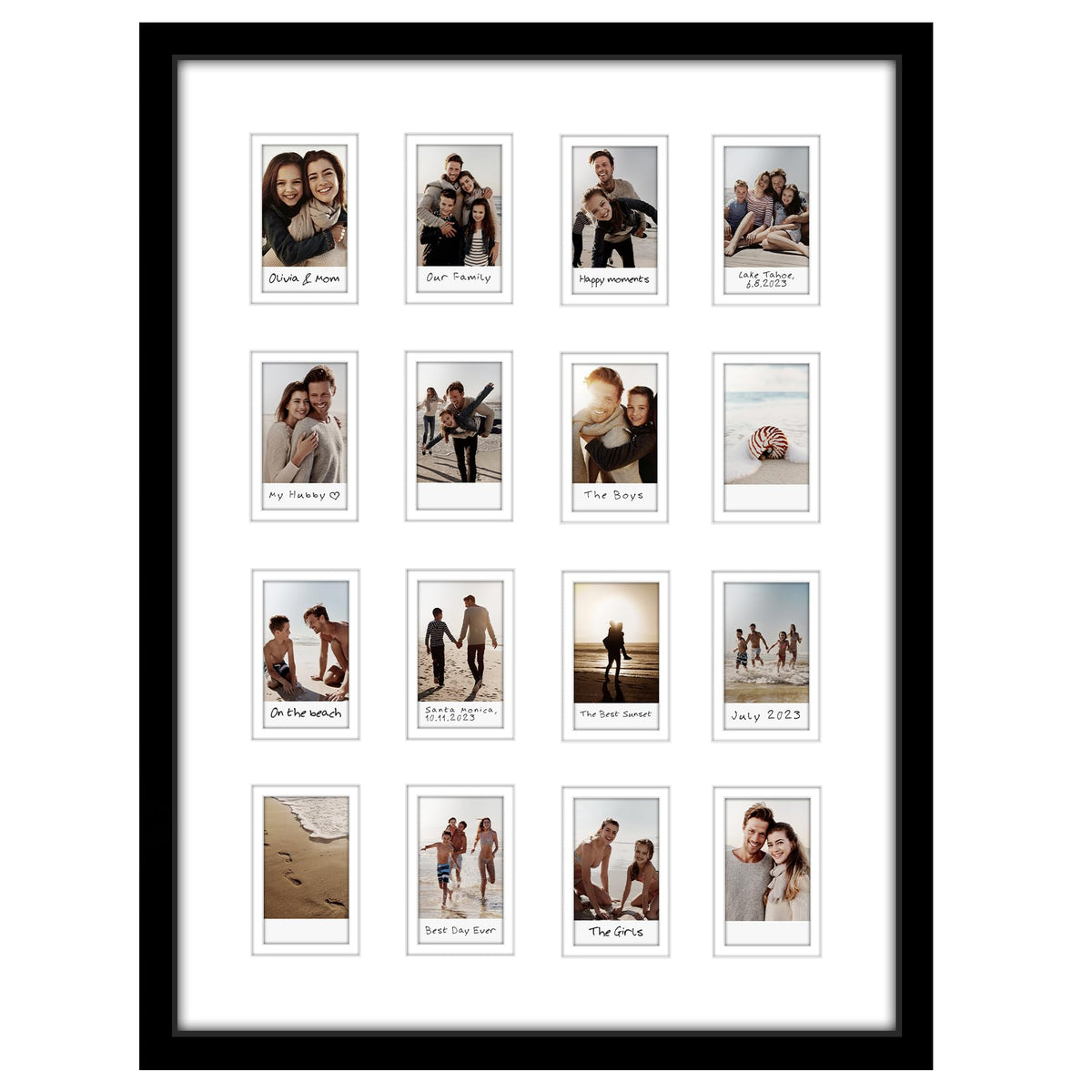 americanflat front view black grid showing 16 mini photos and neat display benefit