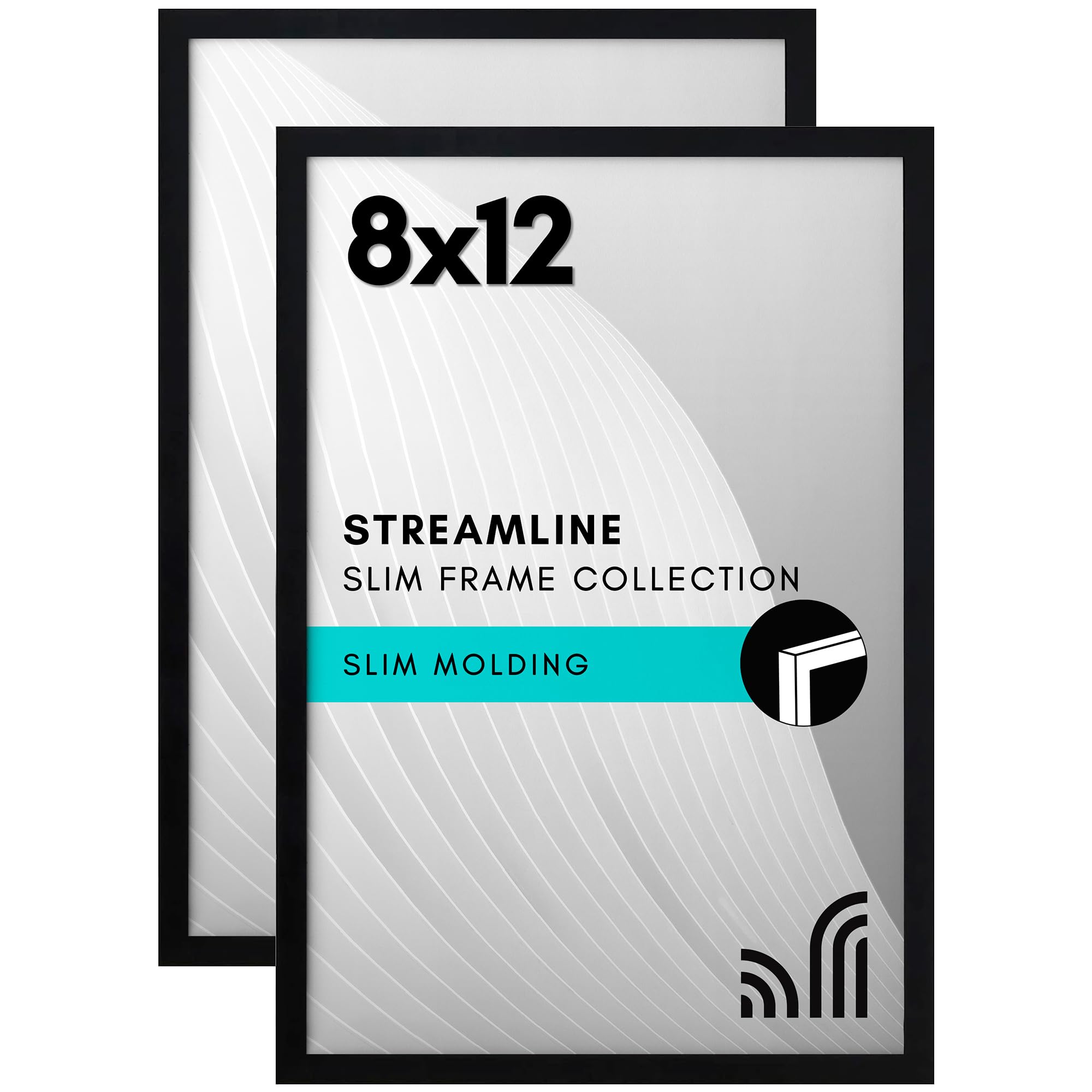 Americanflat front view of slim black frame showing clean edges and refined display benefit