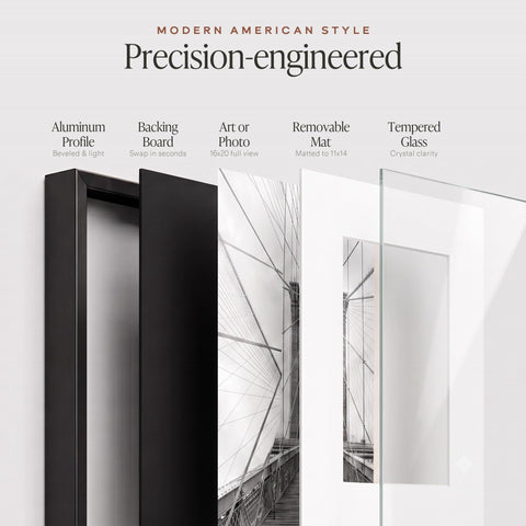 Americanflat shatter-resistant glass closeup protecting print while maintaining clarity