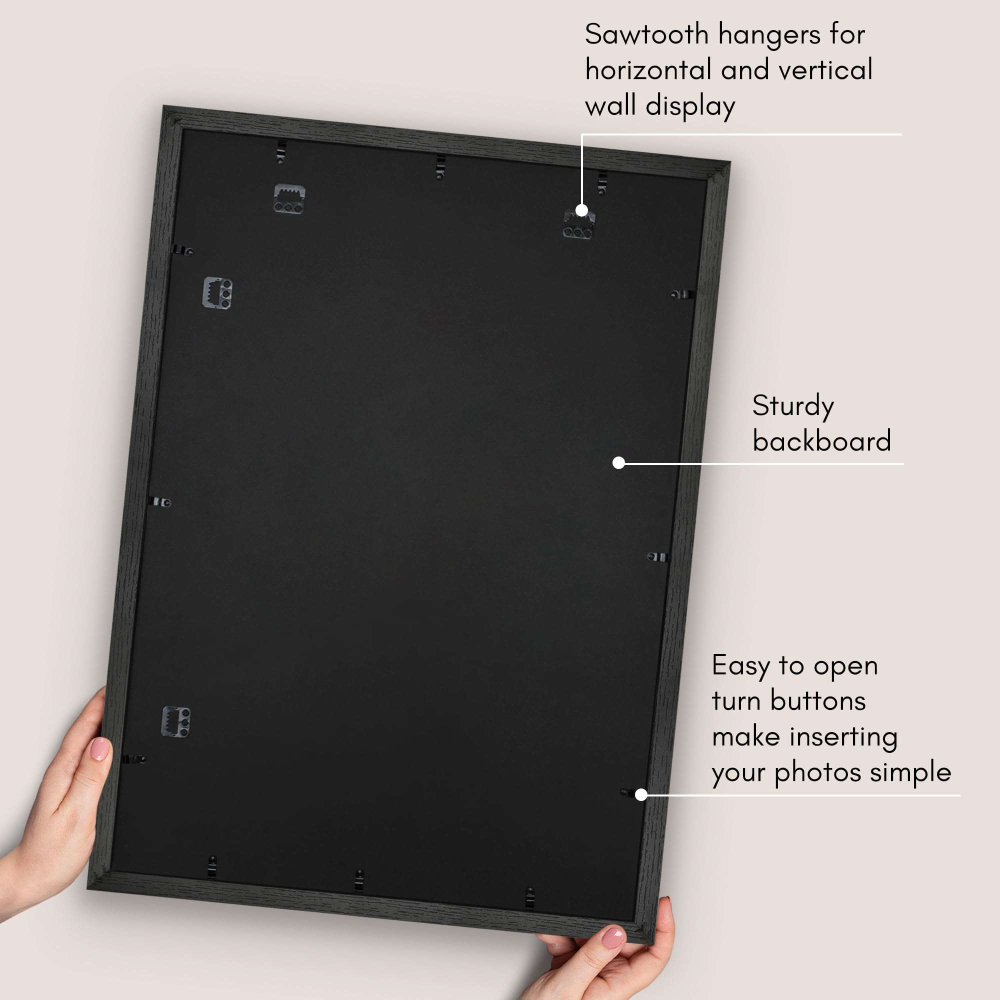 Americanflat hanging hardware detail showing included fixtures for easy wall mounting