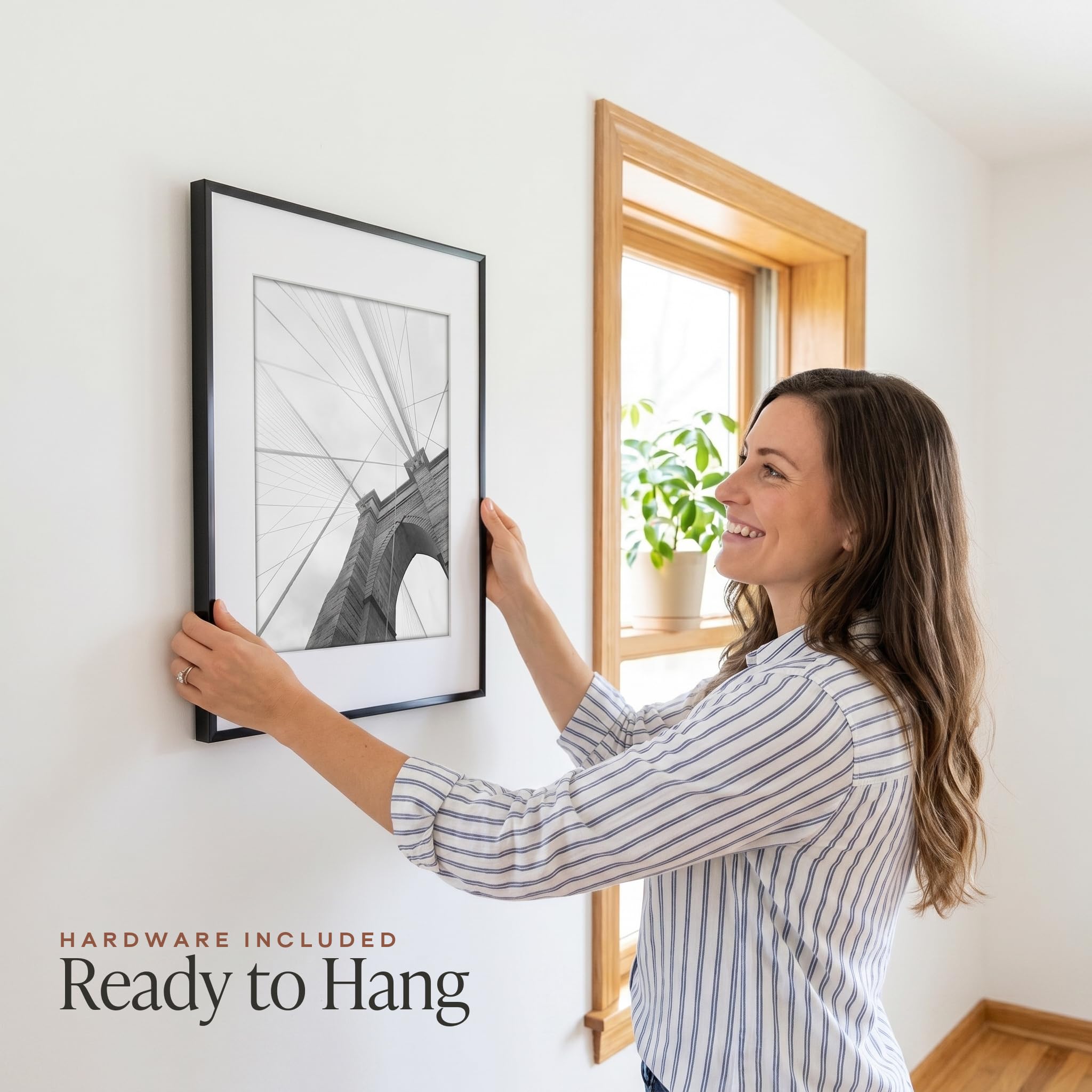 Americanflat framed in living room to show how it enhances home decor and gallery walls