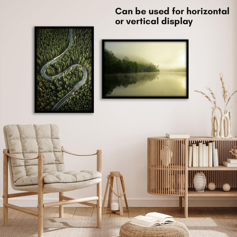 Americanflat framed poster in a living room setting demonstrating stylish wall impact benefit