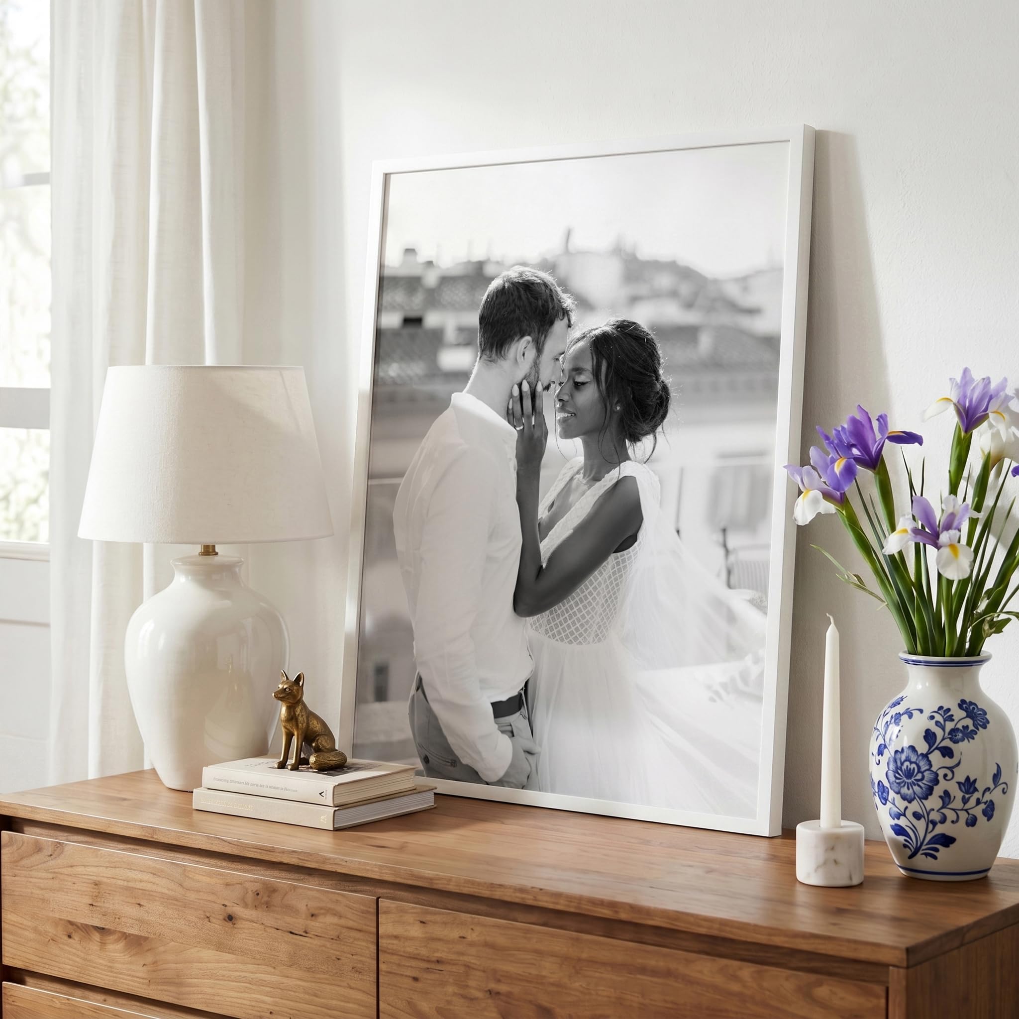 Americanflat frame in use with poster demonstrating gallery-style presentation advantage
