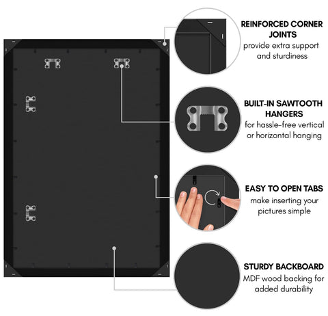 Americanflat included hanging hardware displayed for simple vertical and horizontal mounting