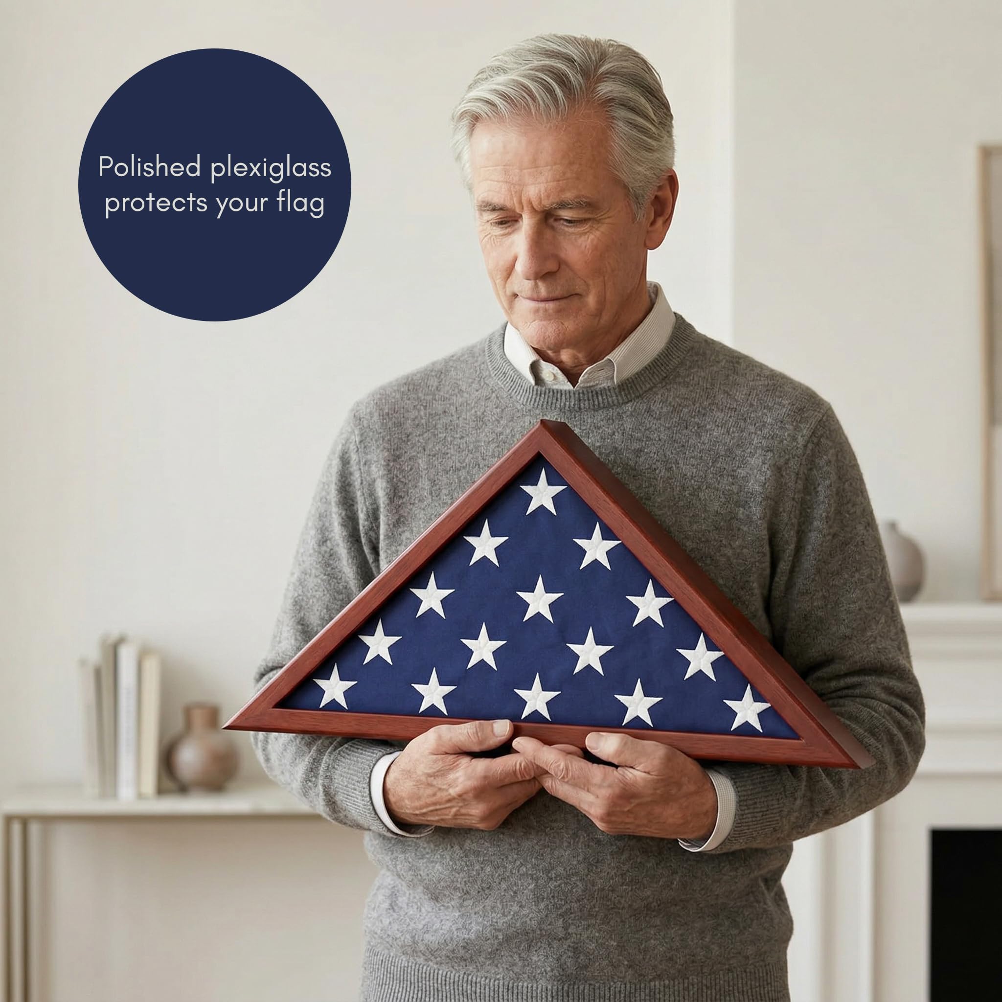 Americanflat interior turnpoints detail showing secure, tool-free flag fastening