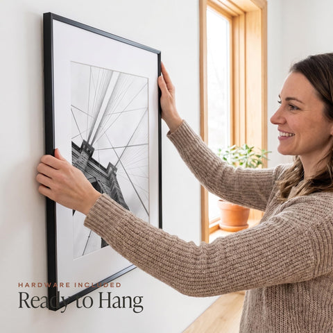 Americanflat framed print in living room illustrating stylish gallery-ready presentation