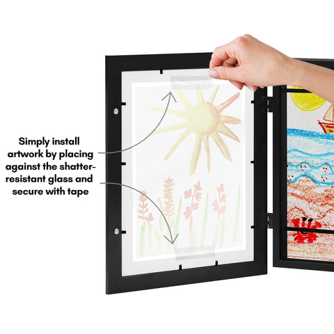 Americanflat frames hung in a playroom showing stylish display and clutter reduction