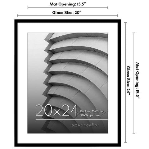 Americanflat framed with included mat showing 16x20 opening and benefit of refined presentation