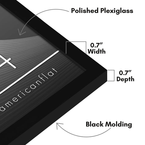 Americanflat plexiglass close-up demonstrating clear protection and crisp detail
