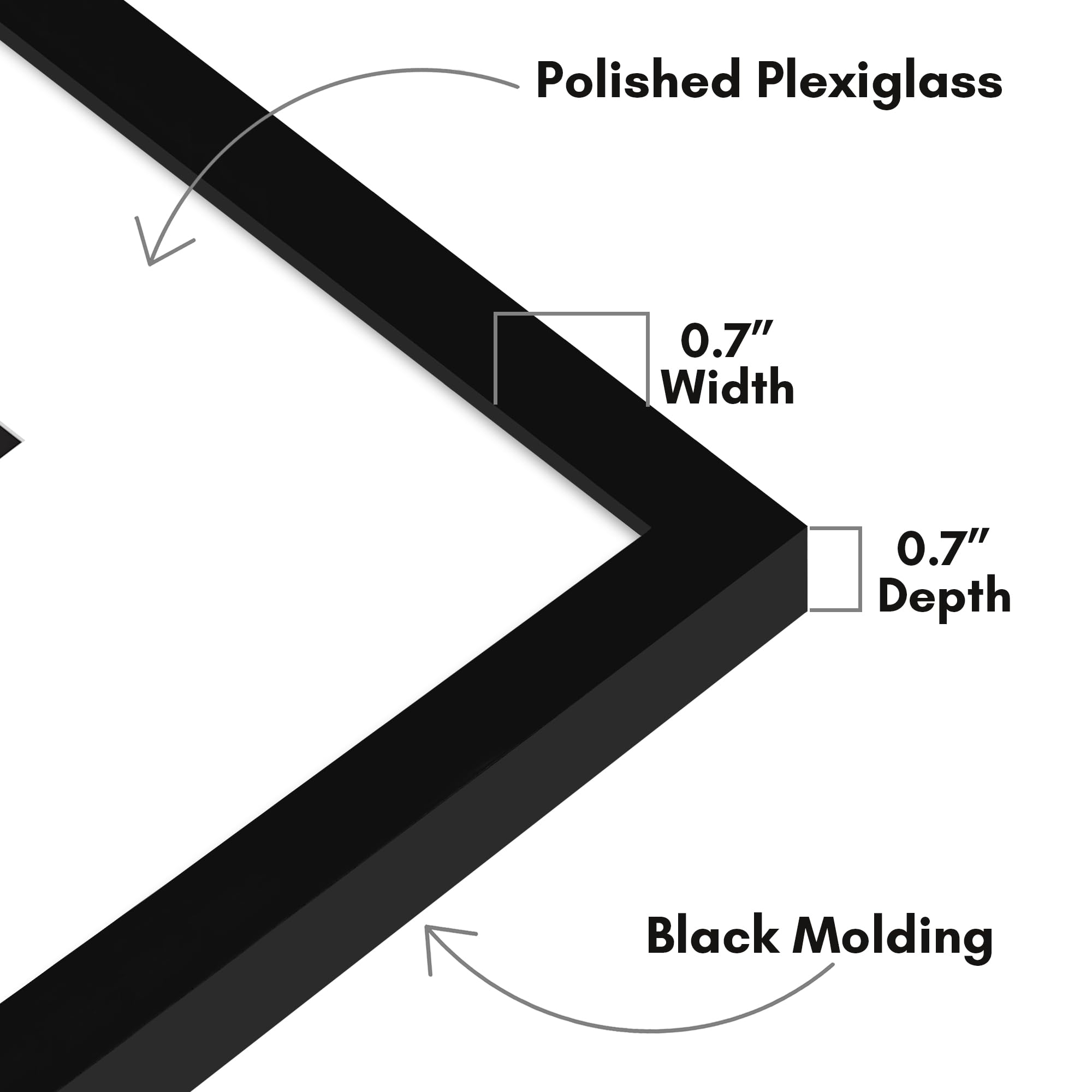 Americanflat polished plexiglass detail offering clear view and scratch protection benefit