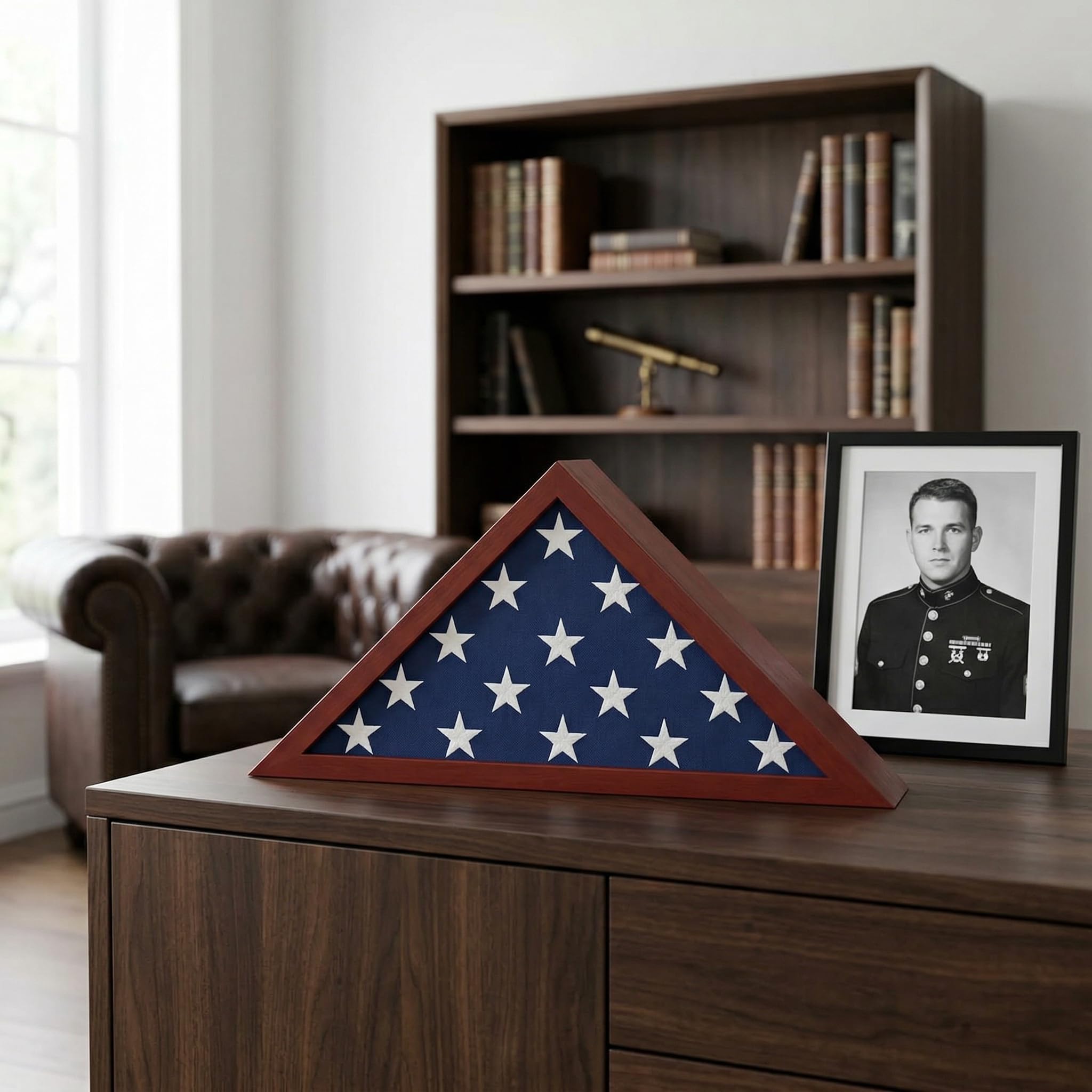 Americanflat size comparison with folded flag showing correct fit and scale
