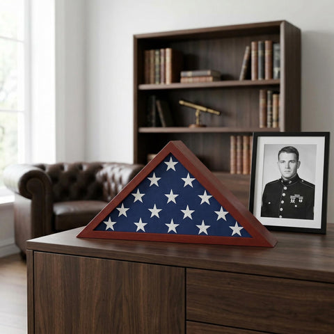 Americanflat size comparison with folded flag showing correct fit and scale