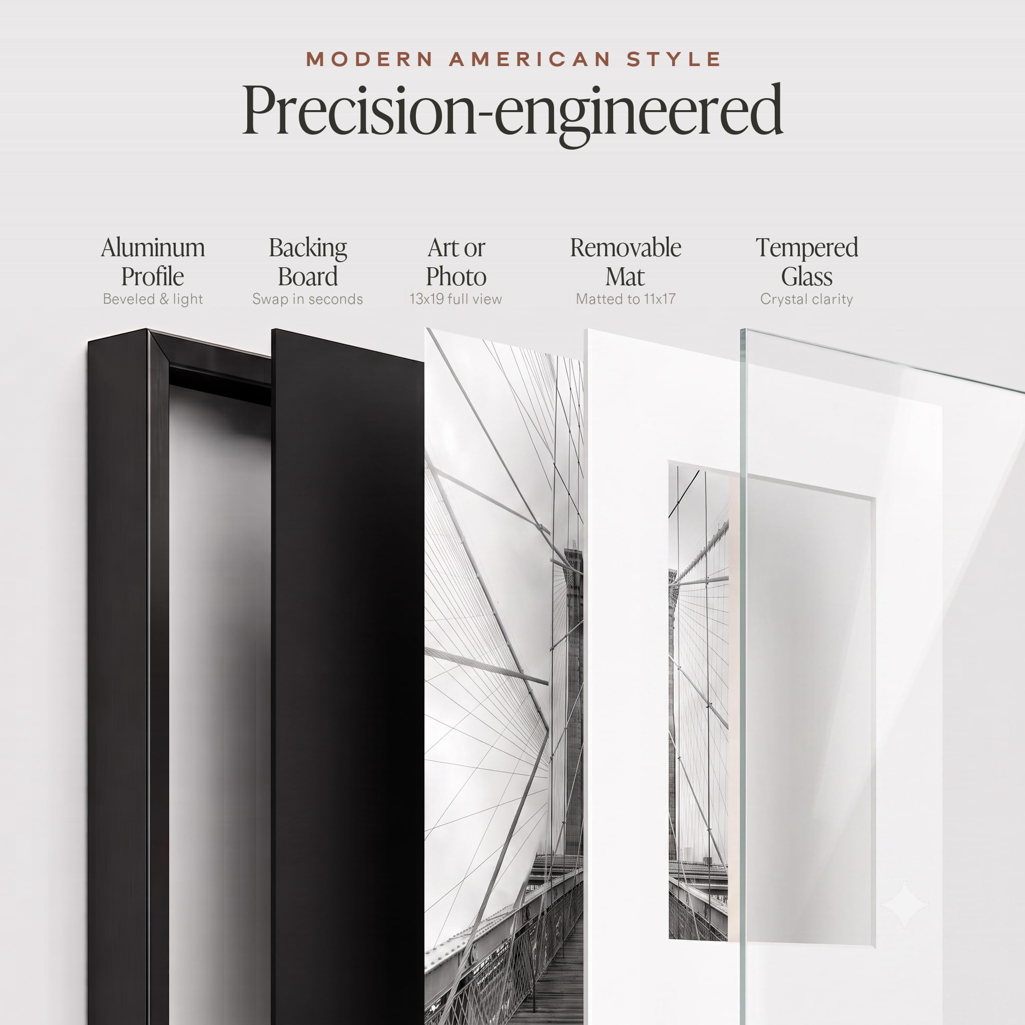 Americanflat close-up of shatter-resistant glass protecting artwork and reducing breakage