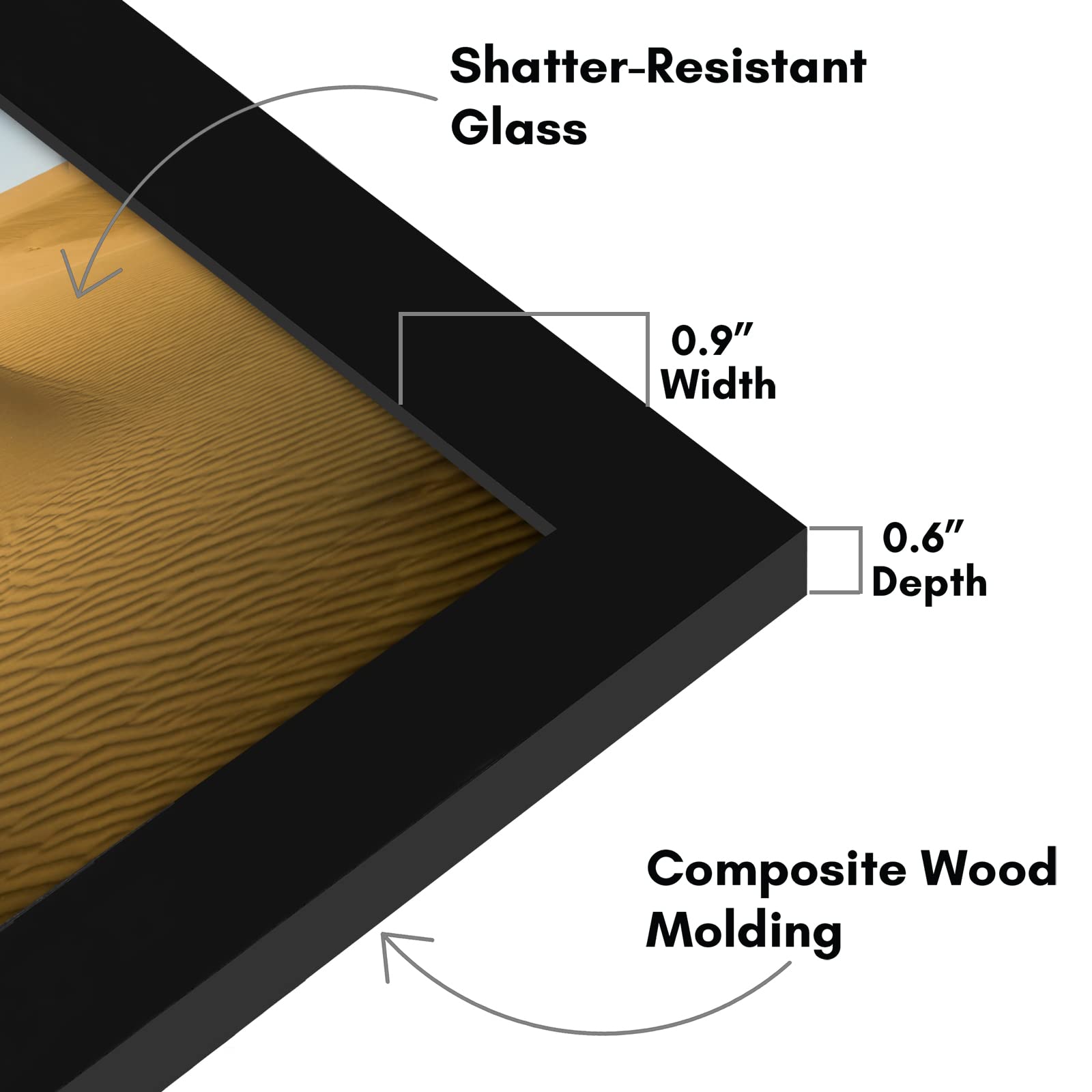Americanflat shatter-resistant glass detail showing clear view and safety