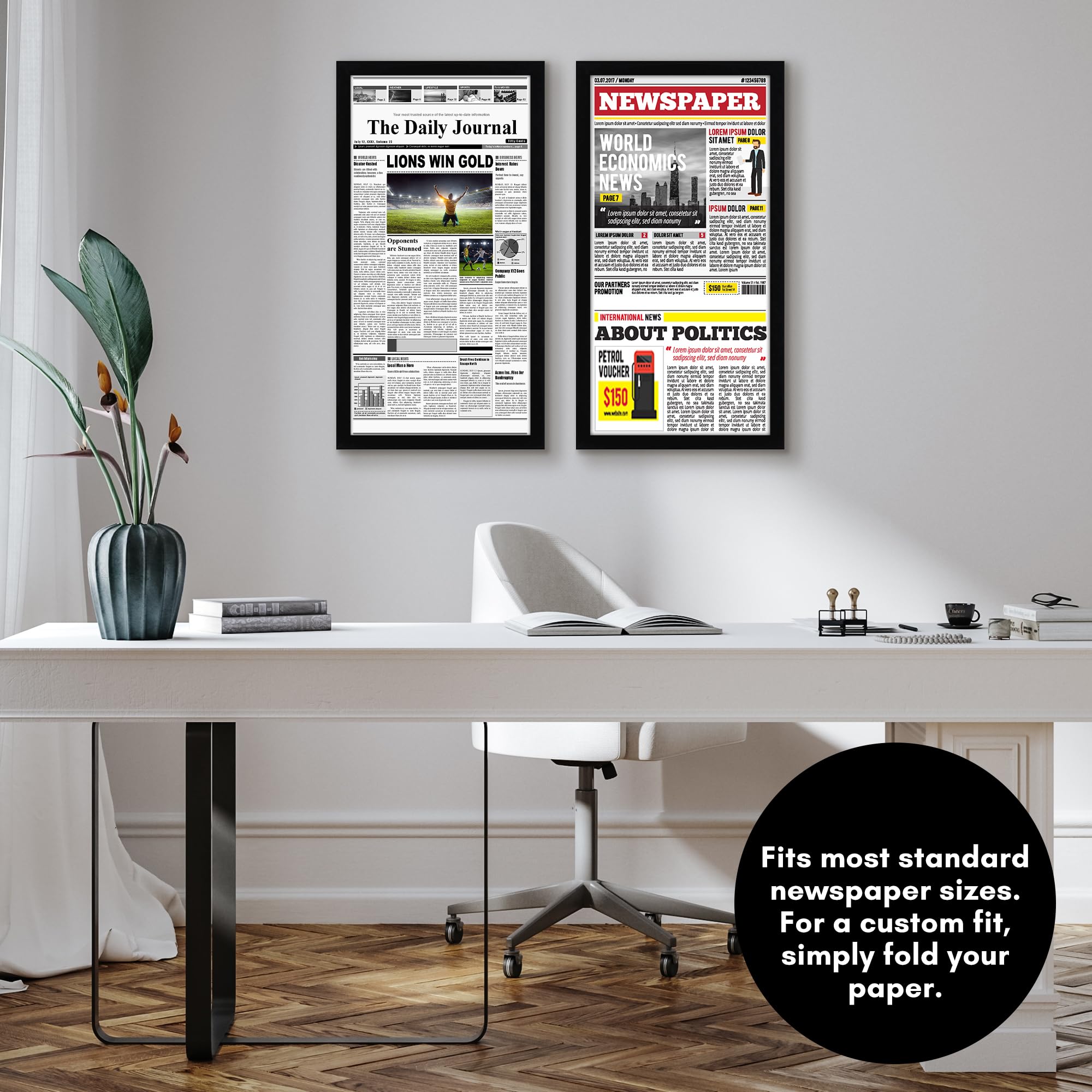 Americanflat size comparison with newspaper showing scale and perfect fit benefit