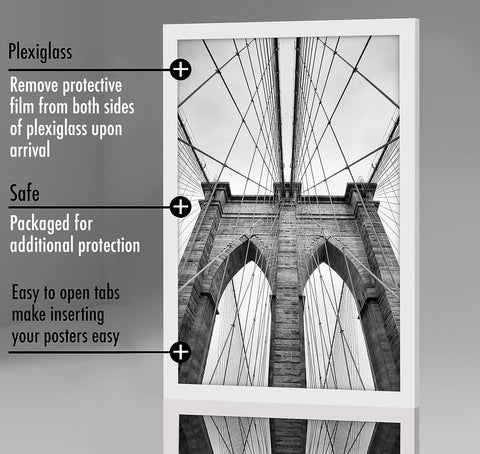 Americanflat frame beside 20x30 poster for scale showing accurate fit and proportion