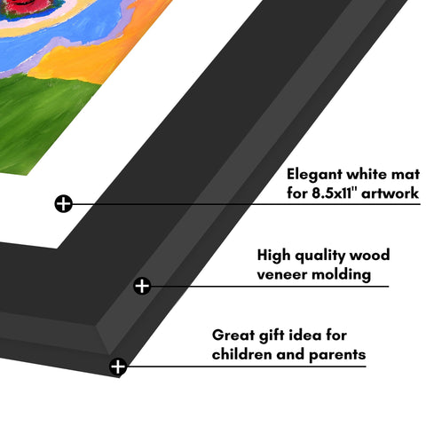 Americanflat frame next to ruler for scale to show 8.5x11 fit and storage capacity