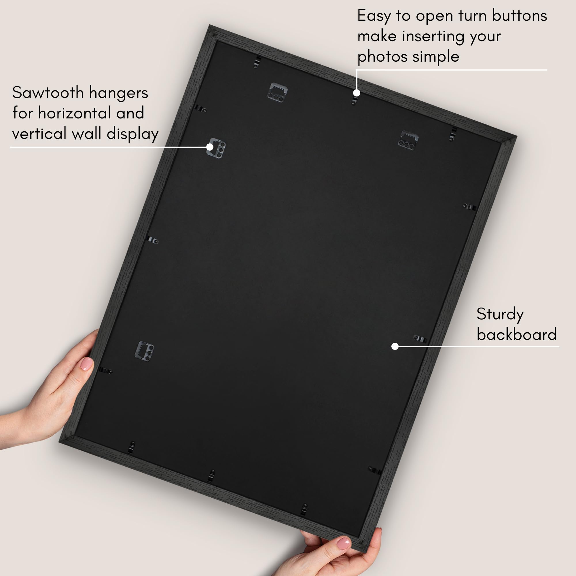 Americanflat open back showing turn buttons for quick photo changes