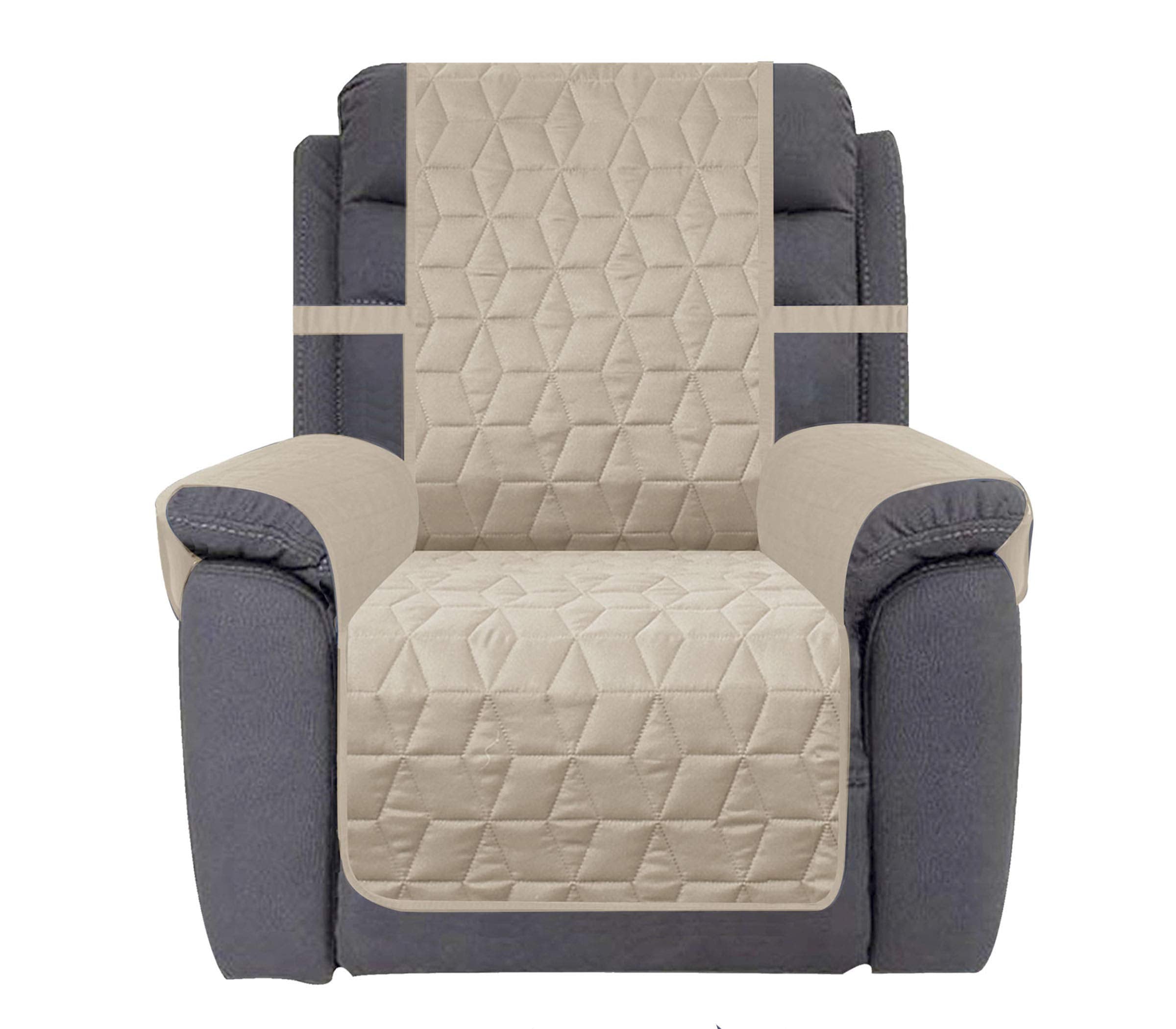 Ameritex recliner cover front view showing neat fit and protection