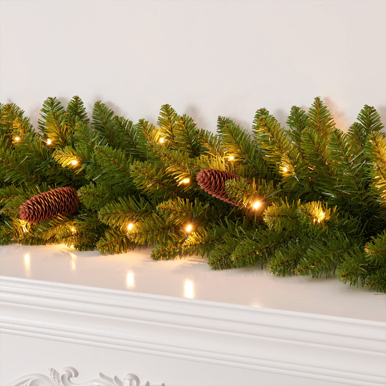 AMERZEST close-up of pine cone detail and PVC needles showing natural texture and durable finish