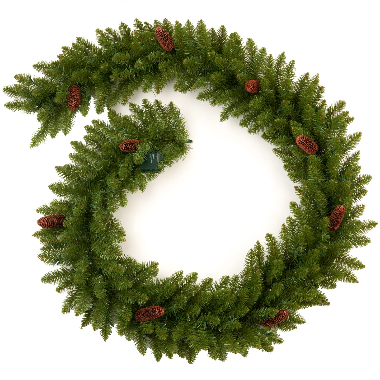 AMERZEST garland next to a measuring tape showing 9 ft length for accurate space planning