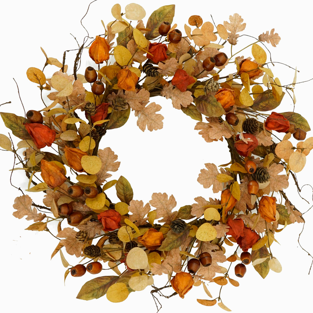 AMF0RESJ front door wreath adding warm seasonal curb appeal