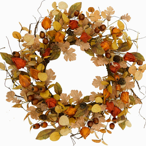 AMF0RESJ front door wreath adding warm seasonal curb appeal