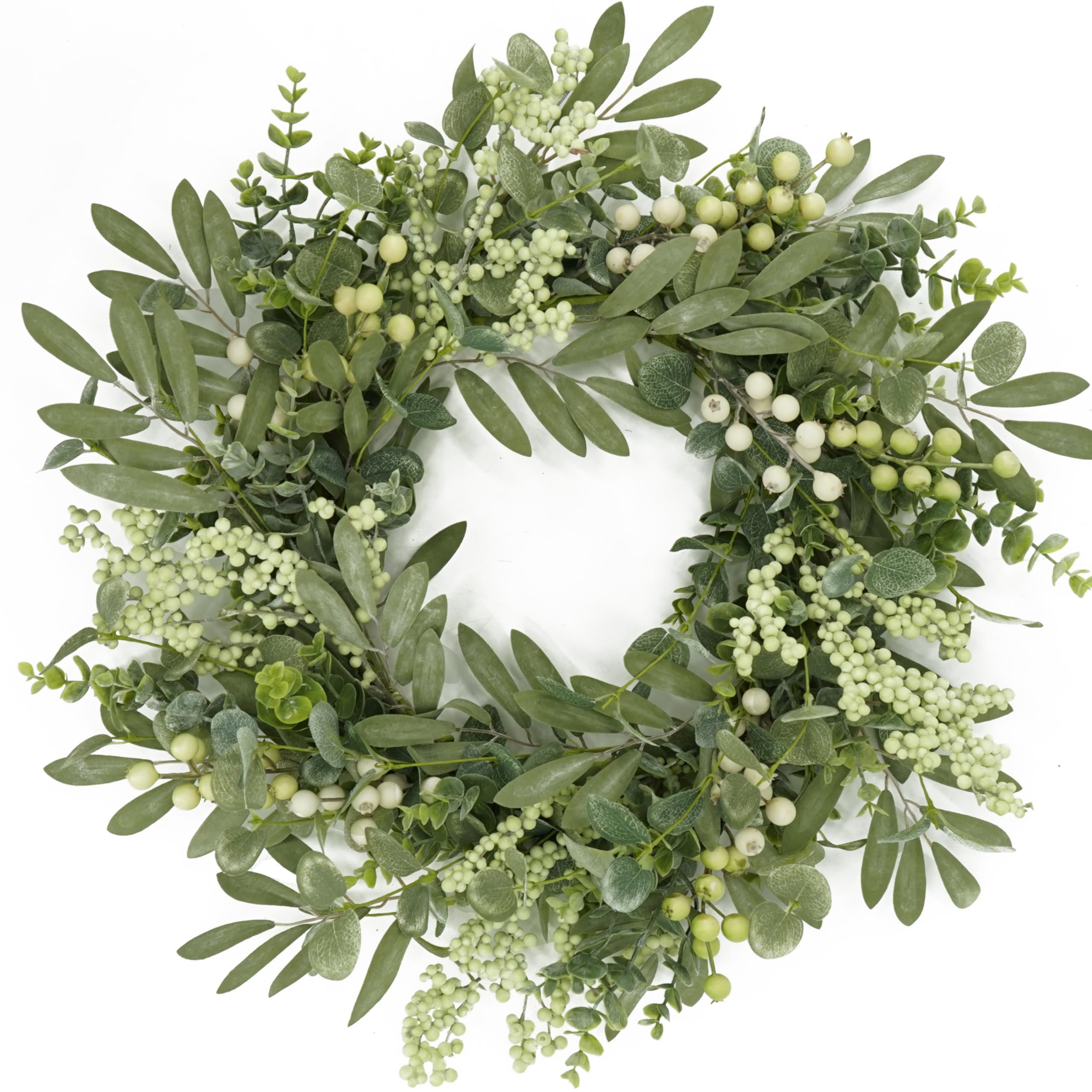 AMF0RESJ front door wreath showing natural farmhouse welcome