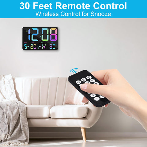 Amgico remote control in hand for easy alarm and setting adjustments