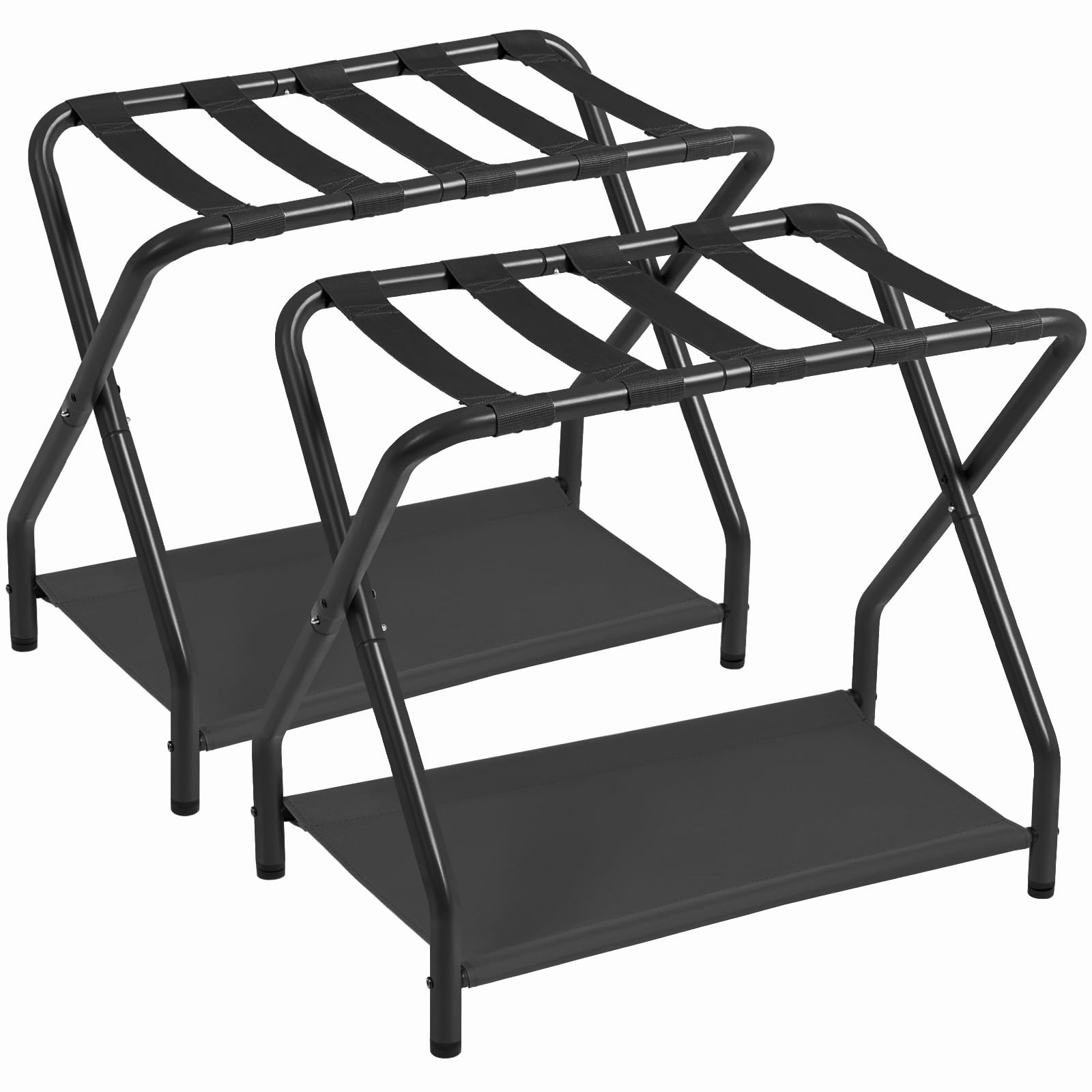 AMHANCIBLE front view of luggage rack set showing sturdy frame and clean design benefit convenience
